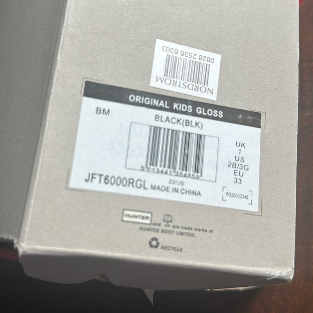 Hunter Original Gloss Tall Black Rain Boots Big Kids UK 1 US 2B/3G EU 33 - Picture 10 of 10